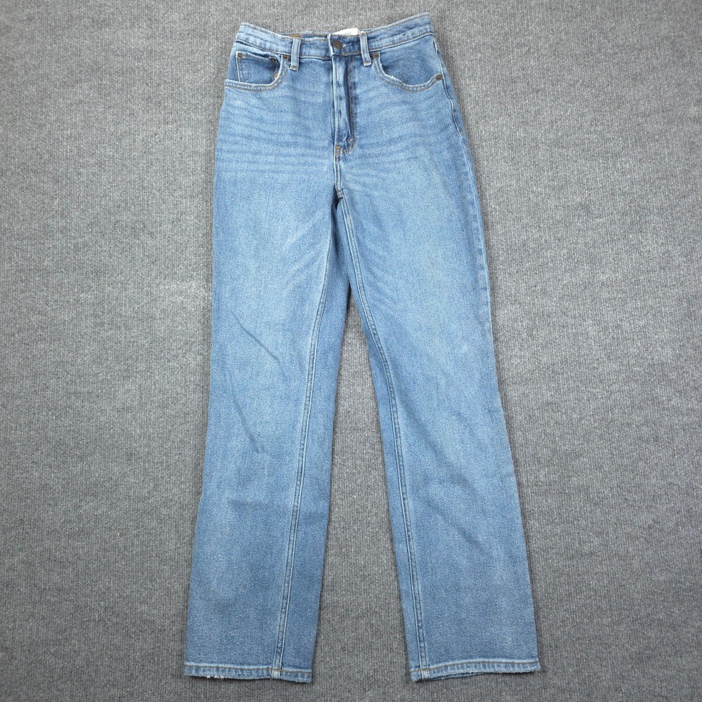 Abercrombie & Fitch 90s Straight Jeans Womens 25 0R Blue Ultra High Rise Denim